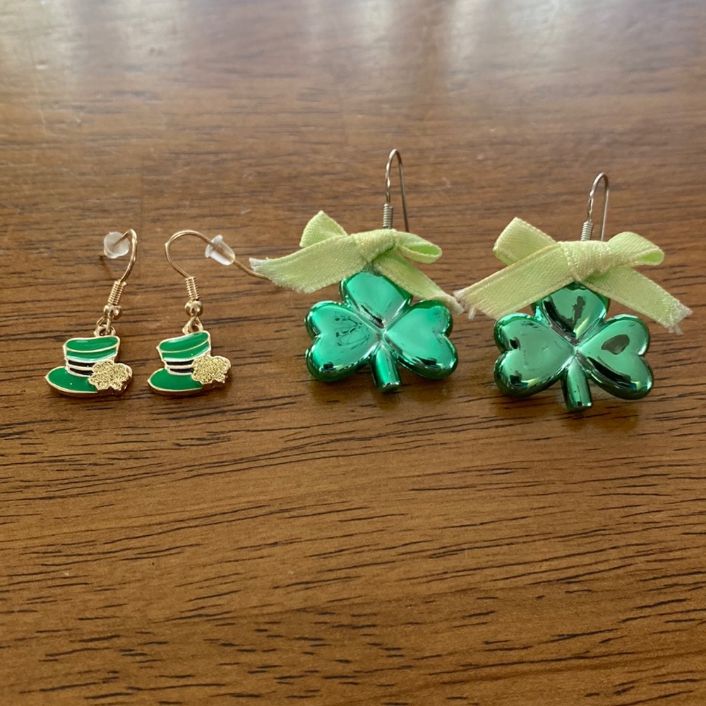 Two Pairs of St. Patricks Day Earrings